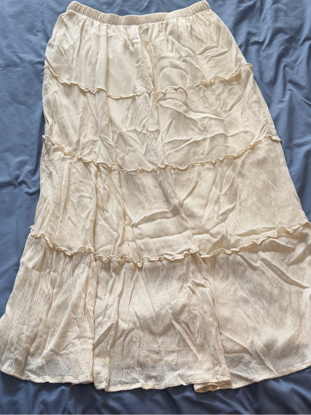 Hollister Cream tiered flowy Maxi Skirt